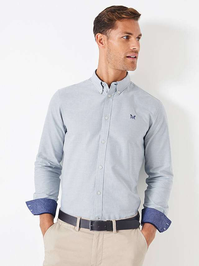 Crew Clothing Classic Fit Oxford Shirt, Light Green at John Lewis ...