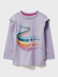 Crew Clothing Kids' Starburst Graphic Long Sleeve Top, Lilac/Multi