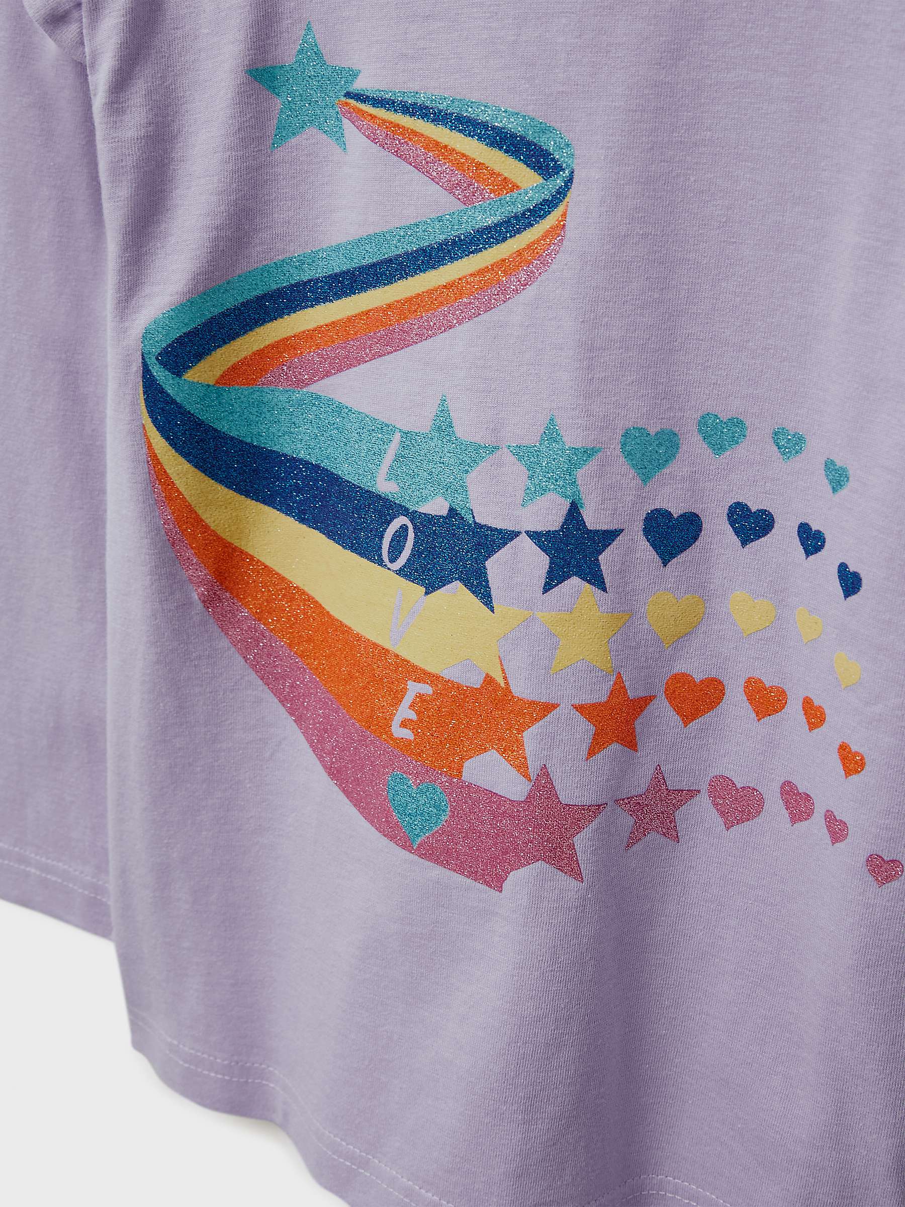 Buy Crew Clothing Kids' Starburst Graphic Long Sleeve Top, Lilac/Multi Online at johnlewis.com