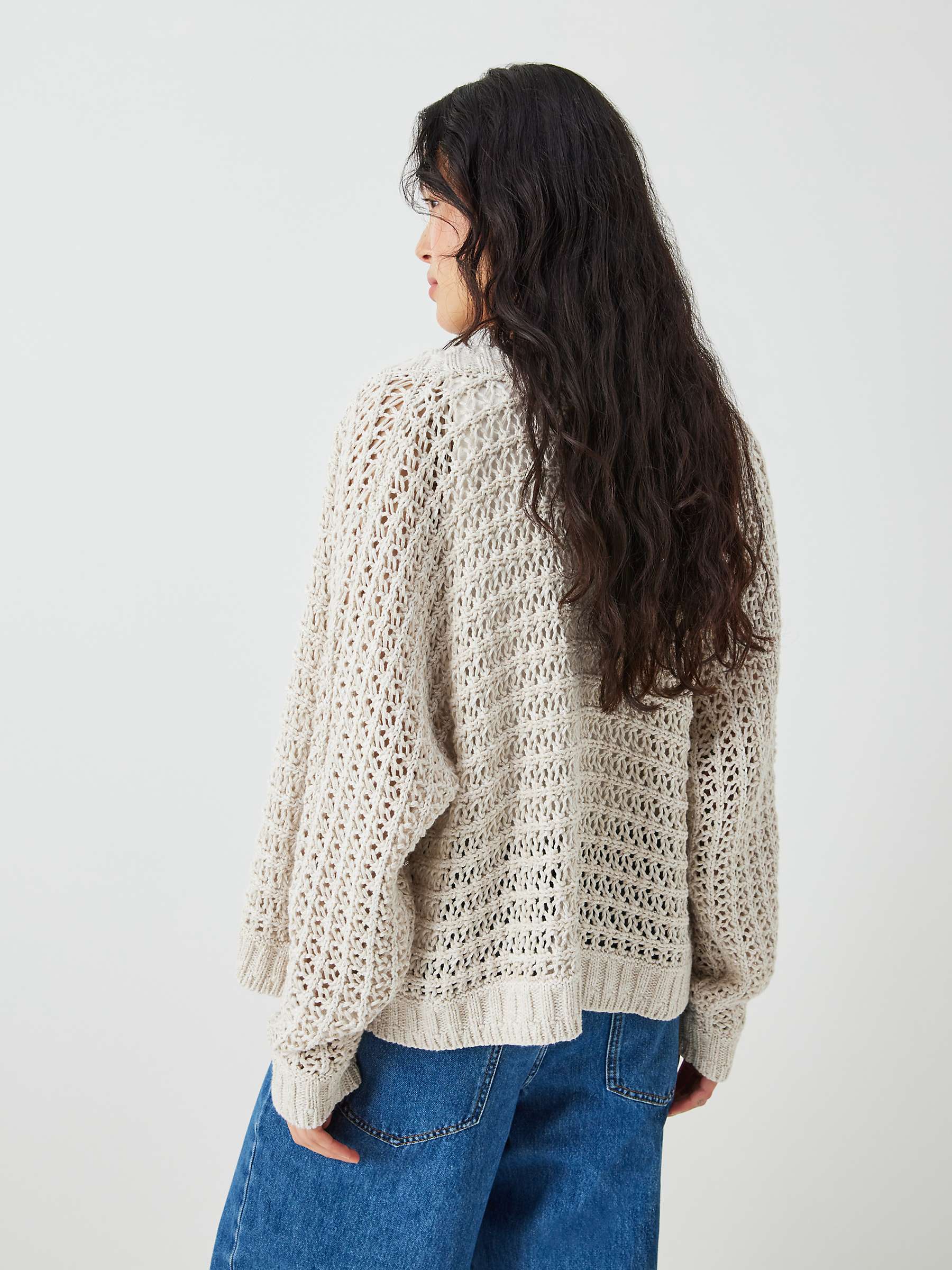 Buy AND/OR Sloane Open Knit Cardigan, Cream Online at johnlewis.com