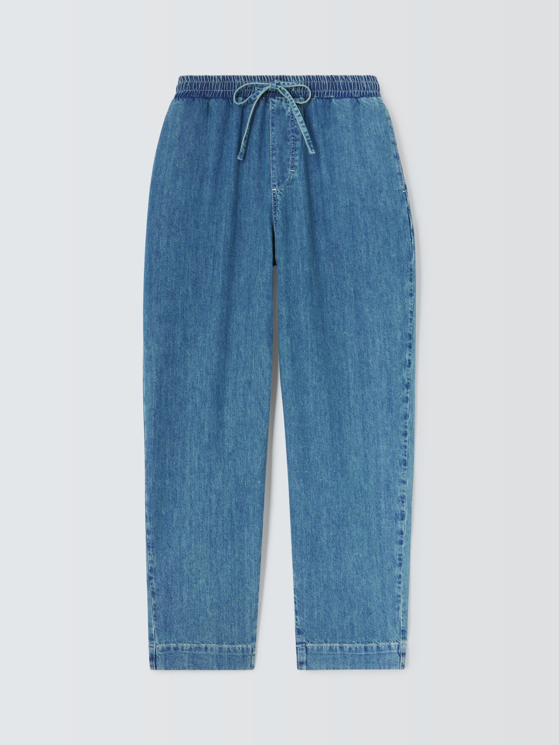 John Lewis Drawstring Jeans, Mid Wash, 10