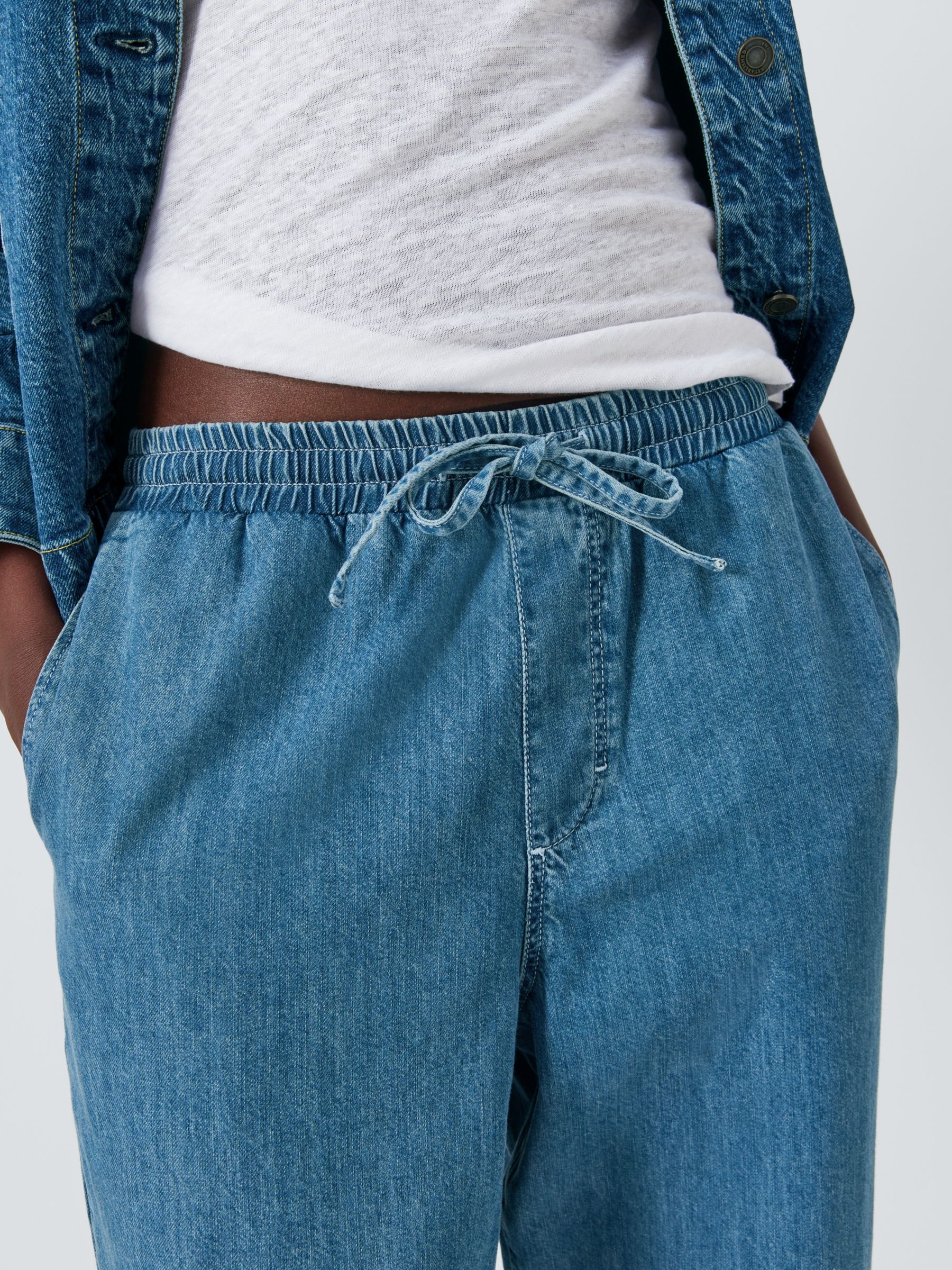Buy John Lewis Drawstring Jeans, Mid Wash Online at johnlewis.com