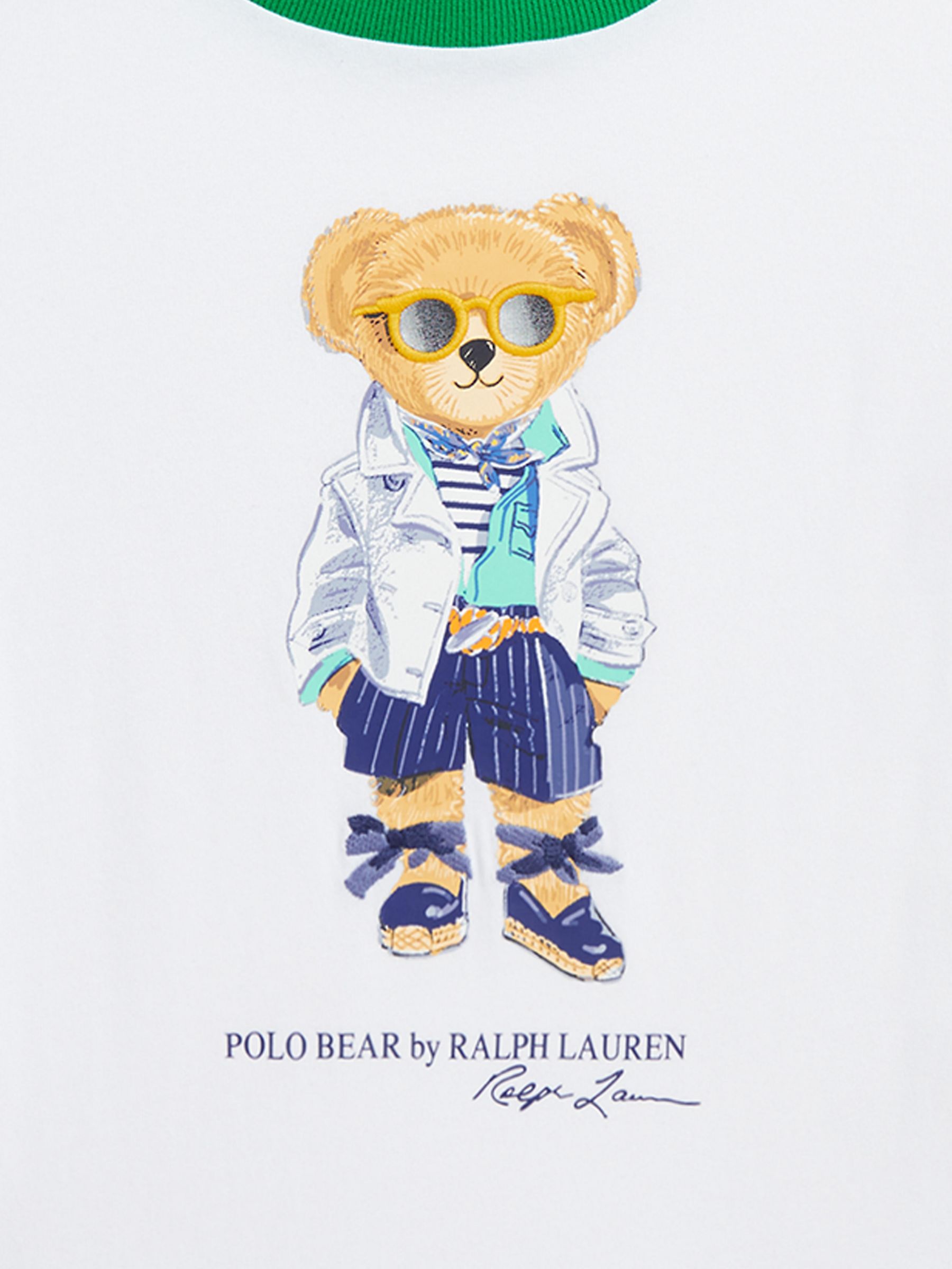 Buy Ralph Lauren Kids' Cotton Bear T-Shirt, White Online at johnlewis.com