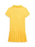 Ralph Lauren Kids' Pleated Polo Dress, Chrome Yellow