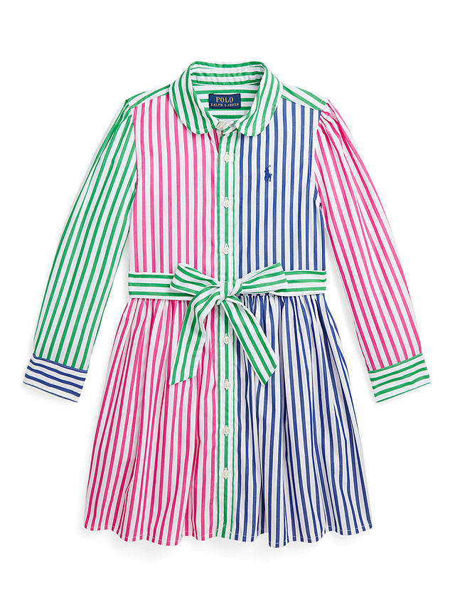 Ralph Lauren Kids' Stripe Cotton Poplin Shirt Dress, Multi