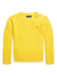 Ralph Lauren Kids' Cable Knit Jumper, Racing Yellow
