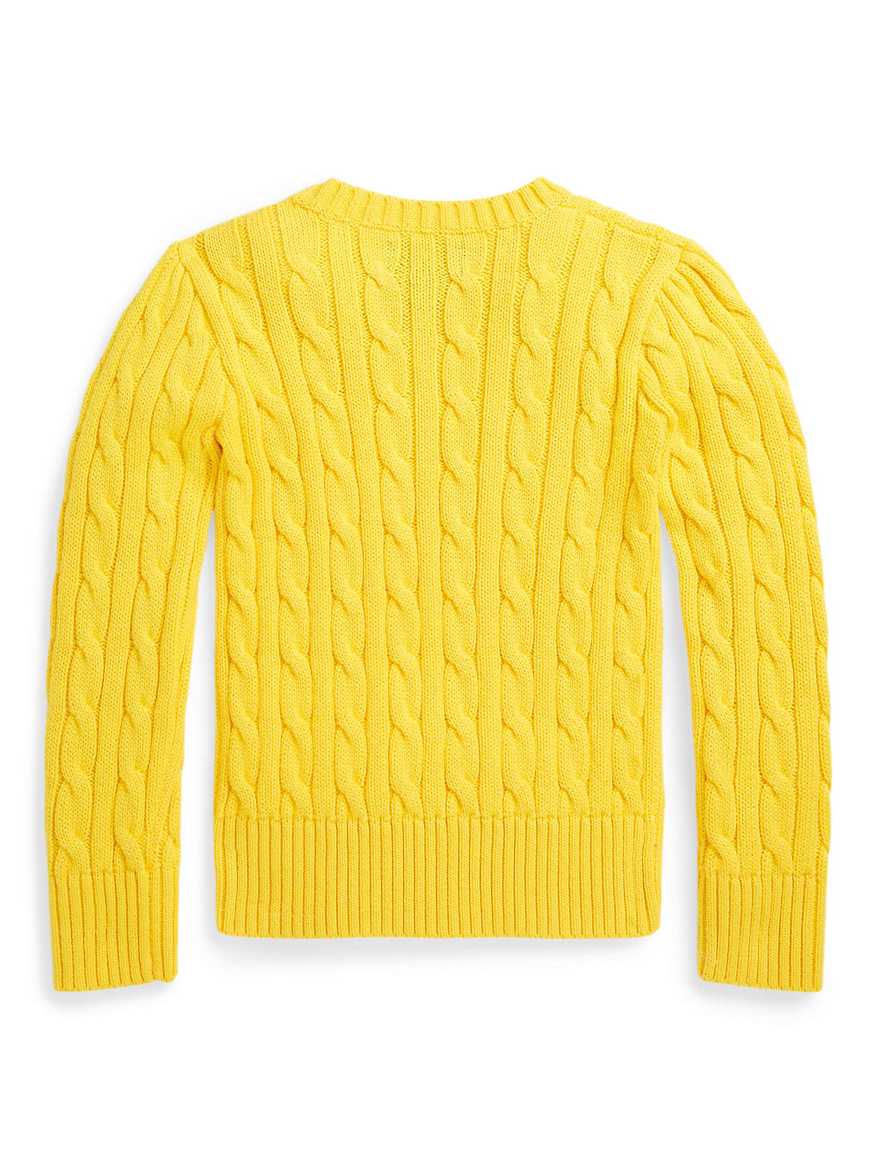 Buy Ralph Lauren Kids' Cable Knit Jumper, Racing Yellow Online at johnlewis.com