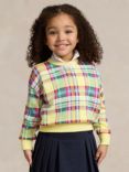 Ralph Lauren Kids' Terry Check Jumper, Sunshine Madras, Sunshine Madras