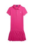 Ralph Lauren Kids' Pleated Polo Dress, Bright Pink