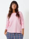 Crew Clothing Flannel Check Print Pyjamas, Pastel Pink