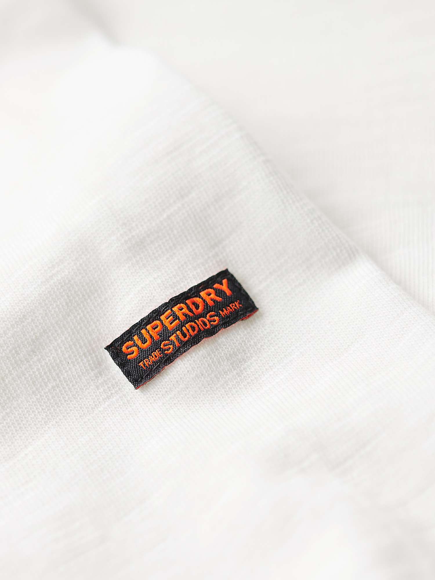Superdry Long Sleeve Jersey Crew Top, New Chalk White at John Lewis ...