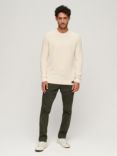 Superdry Textured Crew Knit Jumper, Ecru Heather