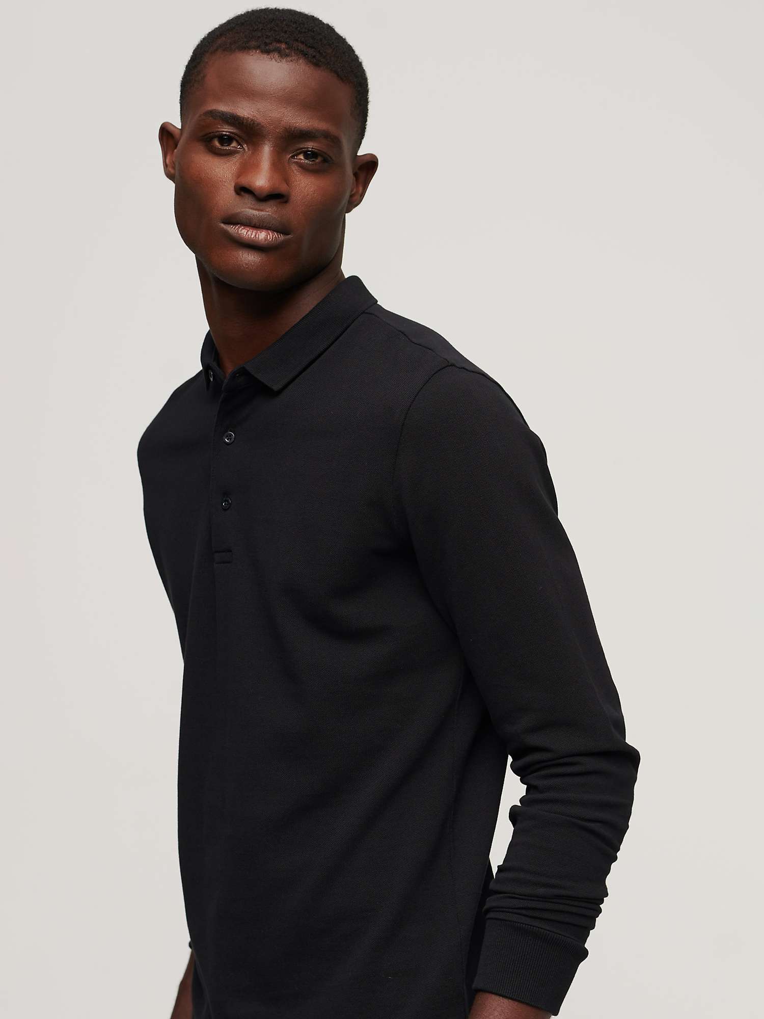 Buy Superdry Long Sleeve Cotton Pique Polo Shirt Online at johnlewis.com