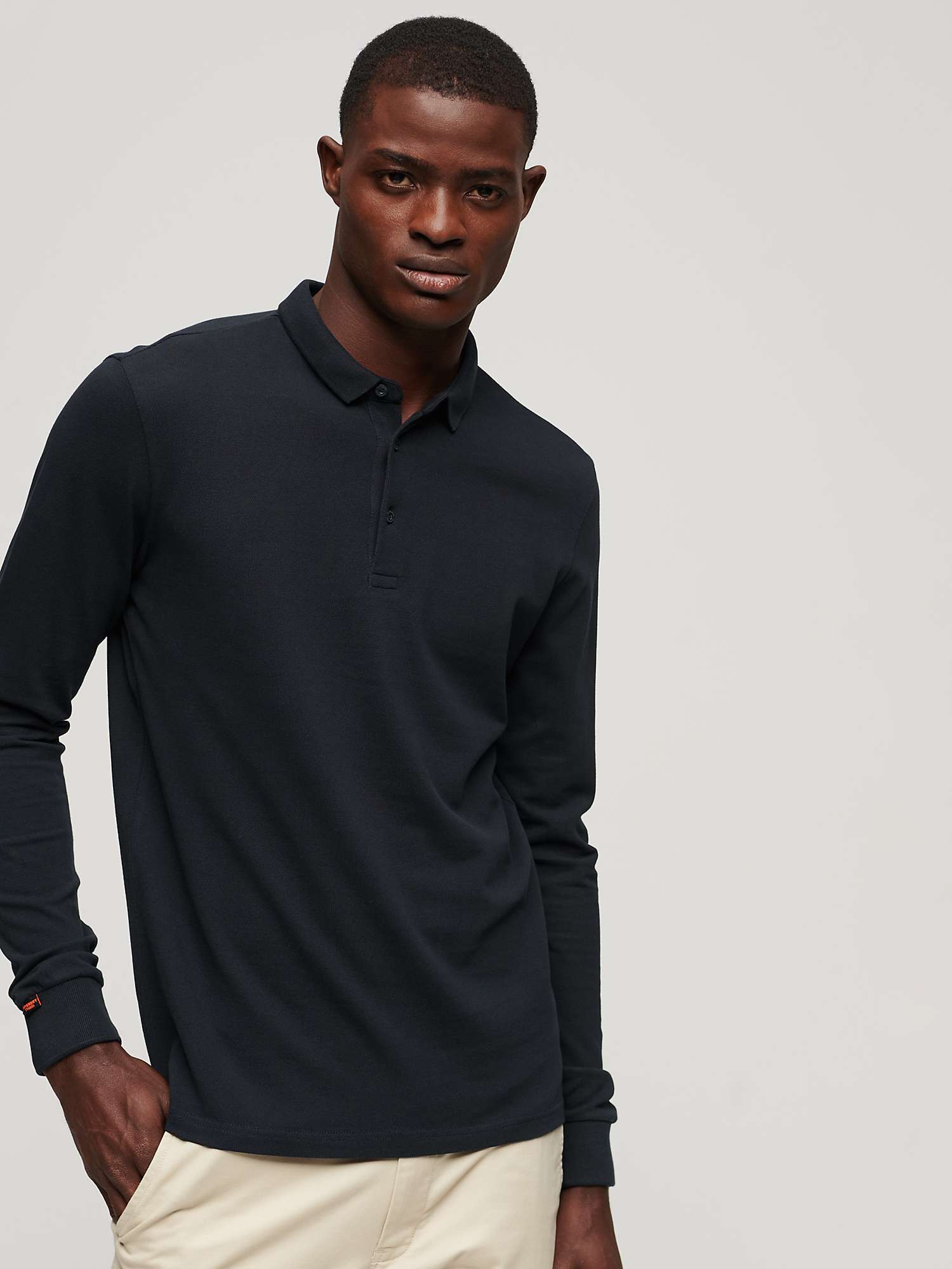 Buy Superdry Long Sleeve Cotton Pique Polo Shirt Online at johnlewis.com