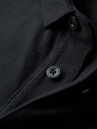 Superdry Long Sleeve Cotton Pique Polo Shirt, Eclipse Navy