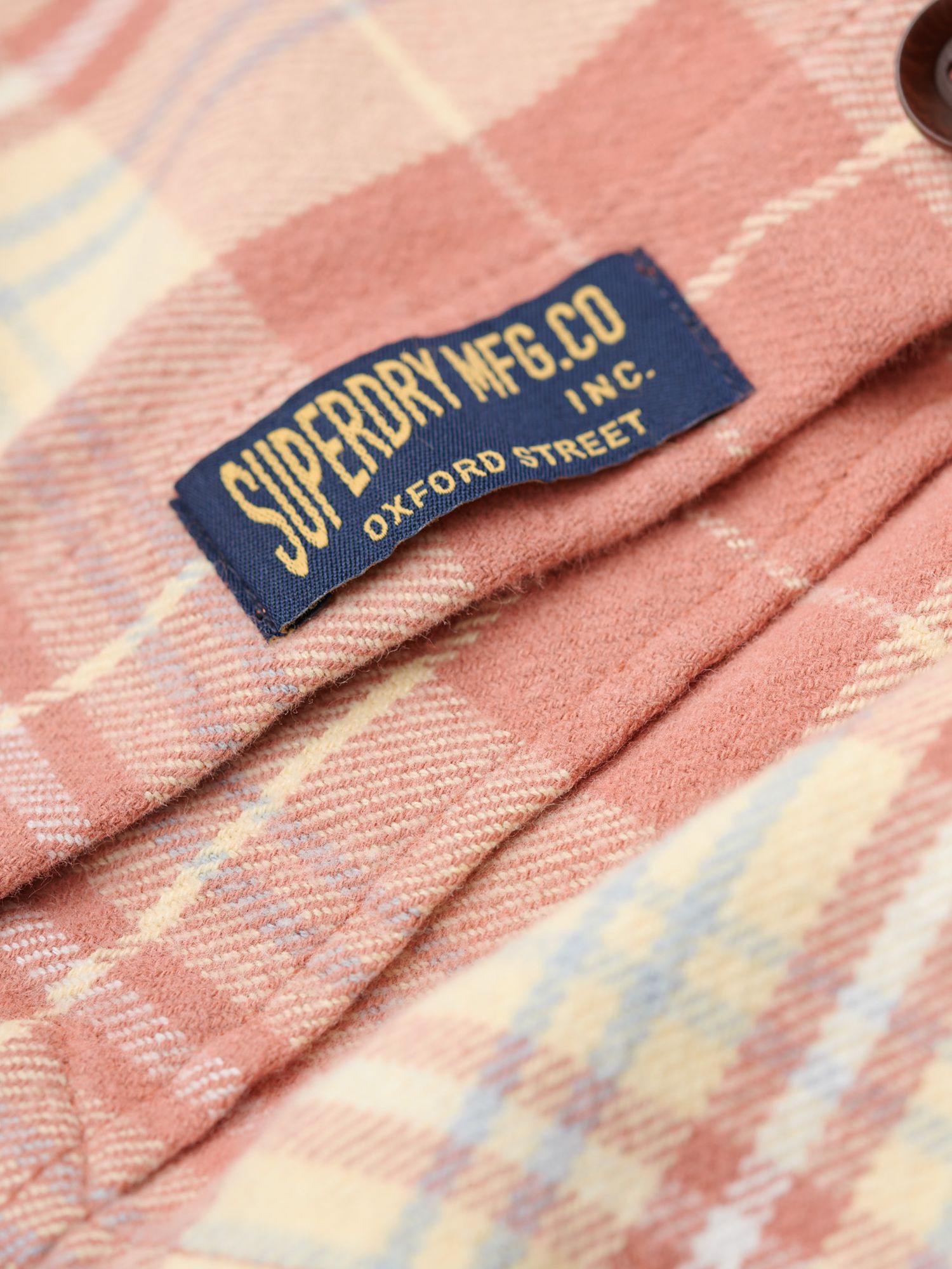 Superdry Organic Cotton Vintage Check Shirt, Clay Orange, S