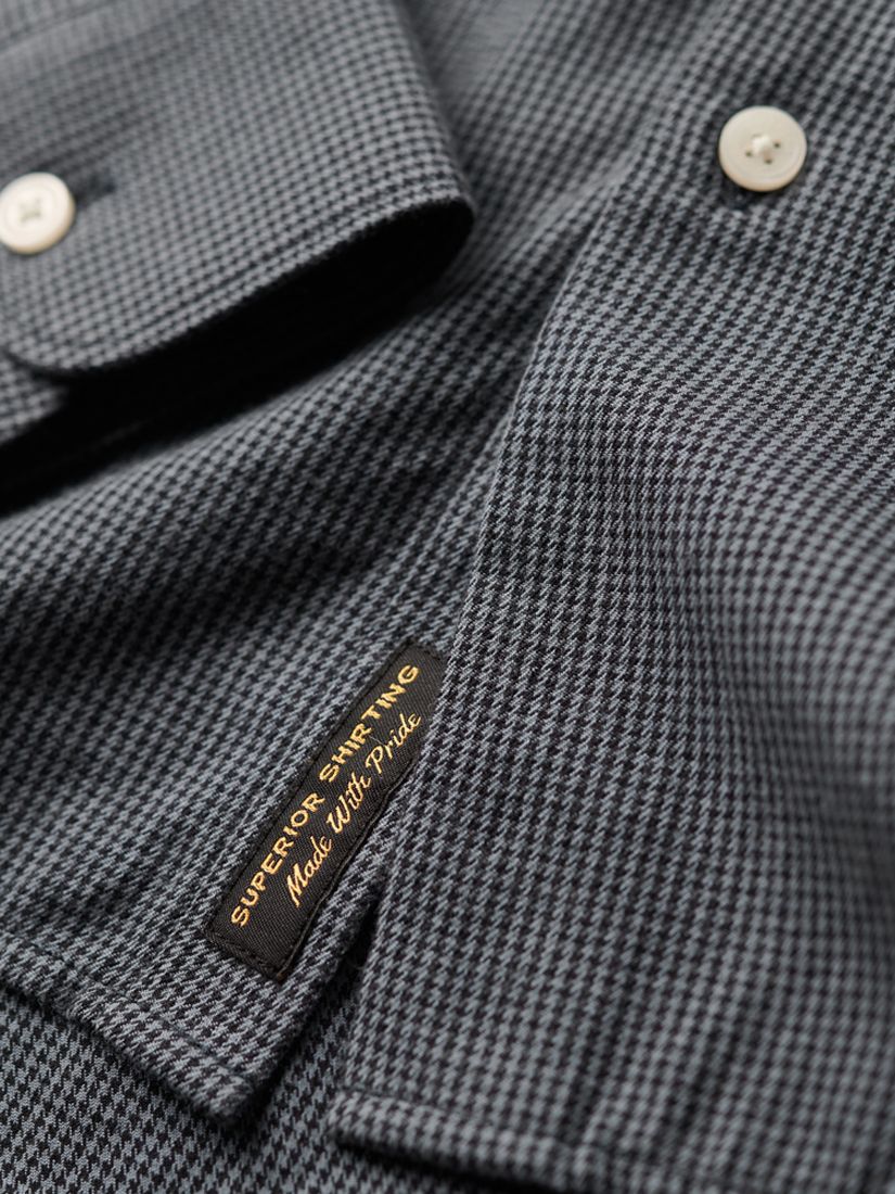 Superdry Long Sleeve Cotton Smart Shirt, Navy Blue Mix, L