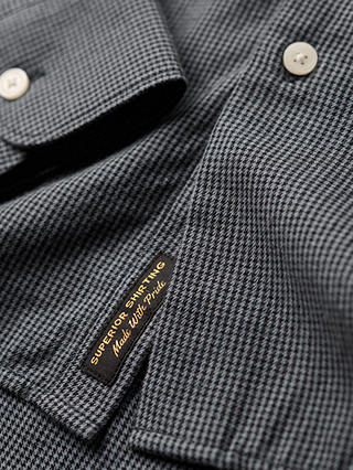 Superdry Long Sleeve Cotton Smart Shirt, Navy Blue Mix