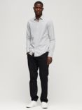 Superdry Long Sleeve Cotton Smart Shirt, Charcoal Grey Mix