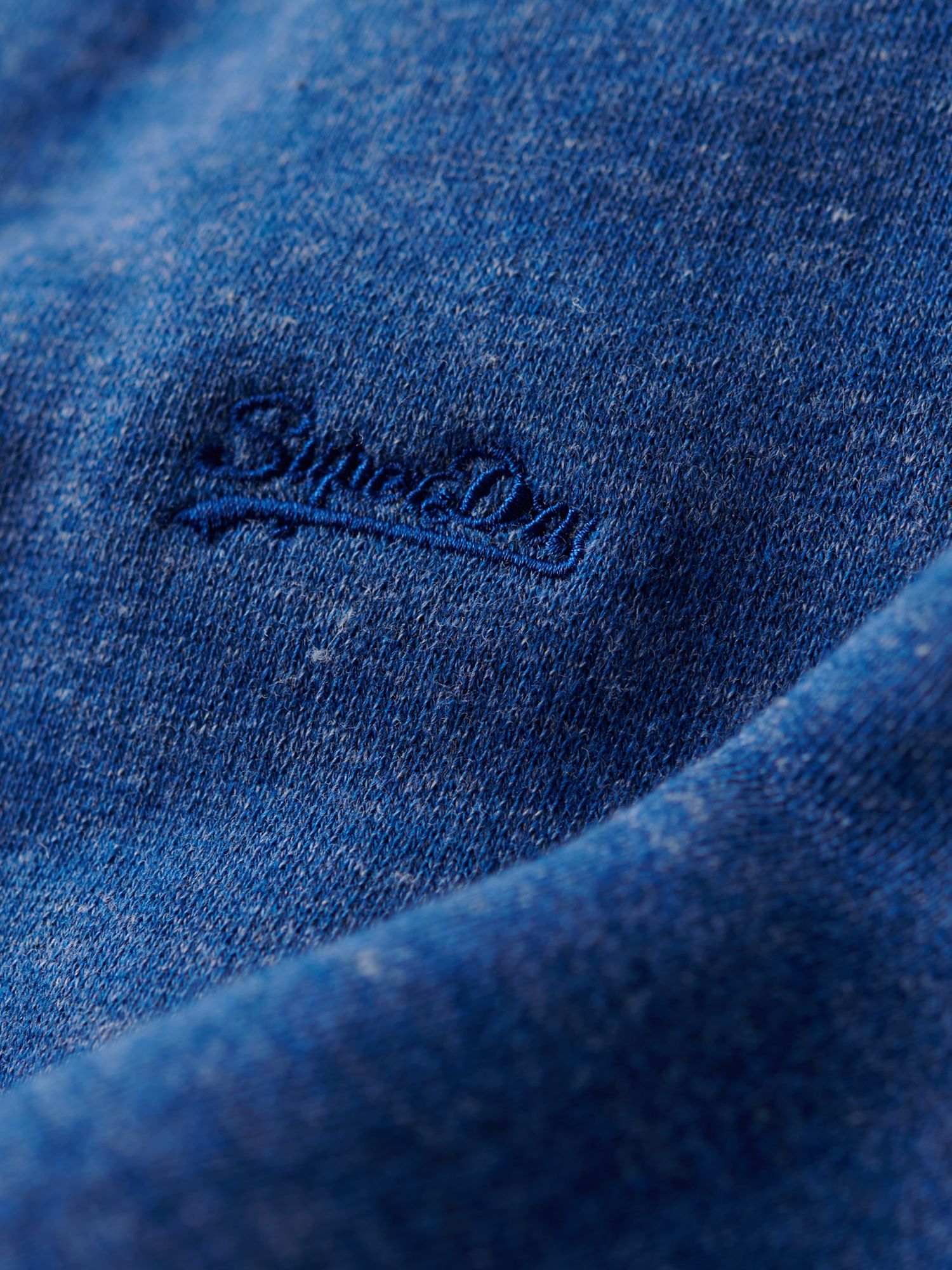 Superdry Essential Logo Crew Sweatshirt, Midwest Blue Marl at John ...