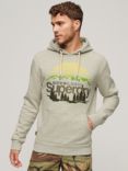 Superdry Great Outdoors Logo Print Hoodie, Glacier Grey Marl