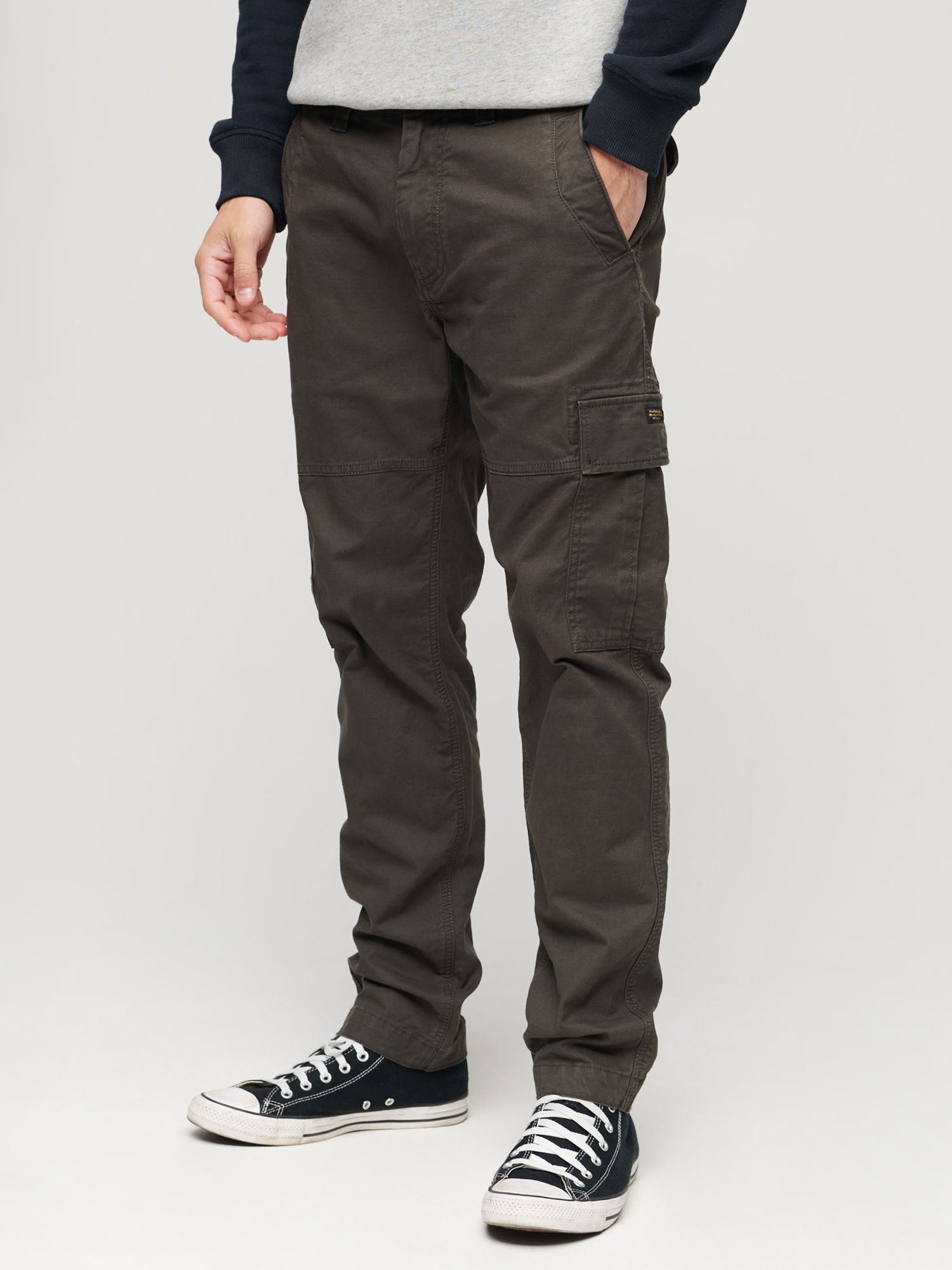 Superdry Core Cargo Pants, Washed Black at John Lewis & Partners