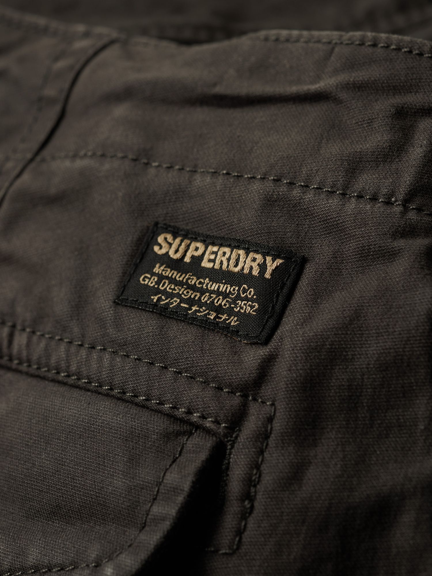 Superdry Core Cargo Pants, Washed Black at John Lewis & Partners