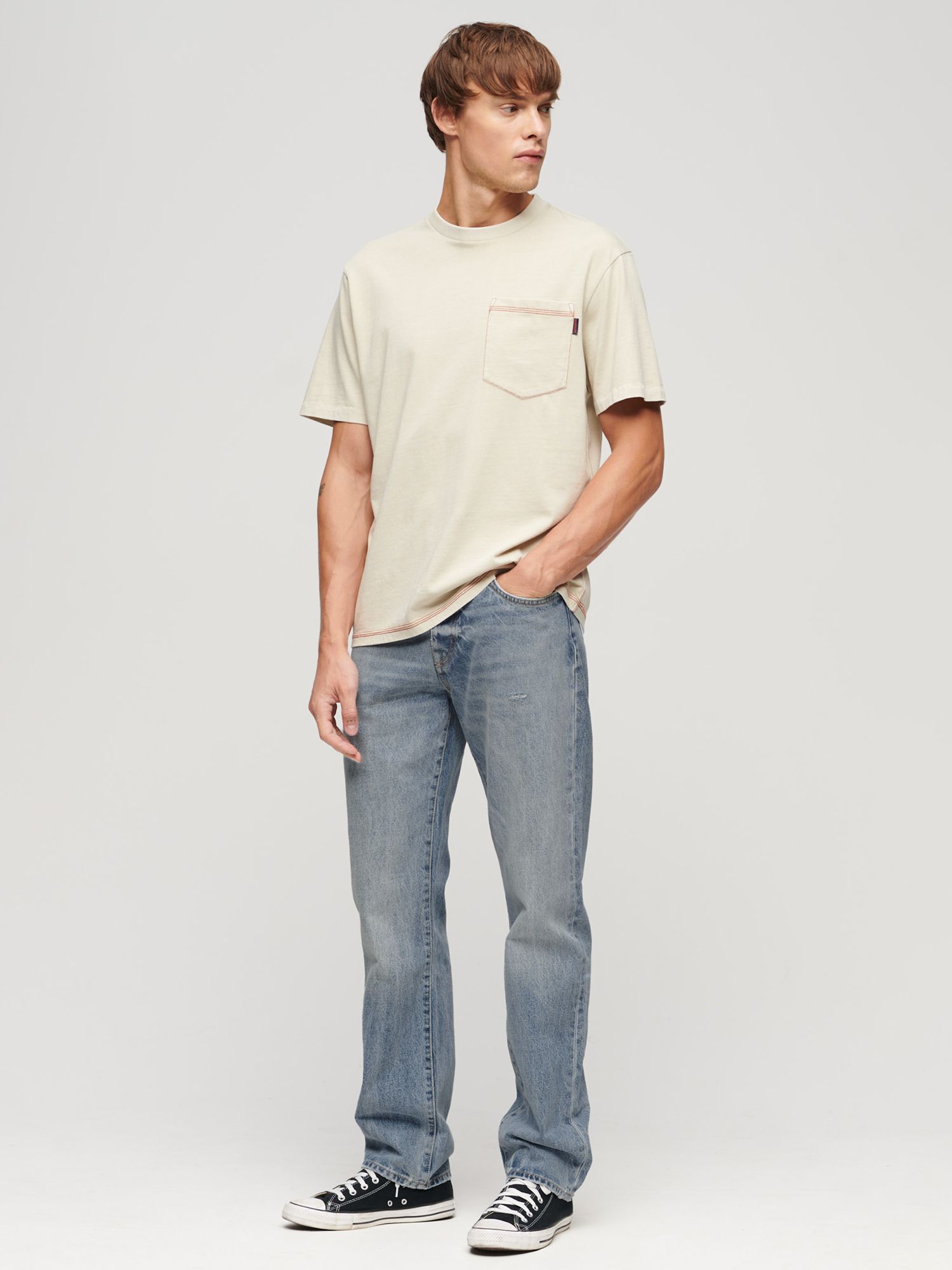 Superdry Straight Jeans, Montana Bay Blue at John Lewis & Partners