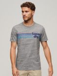 Superdry Terrain Striped Logo T-Shirt, Flint Grey Grit