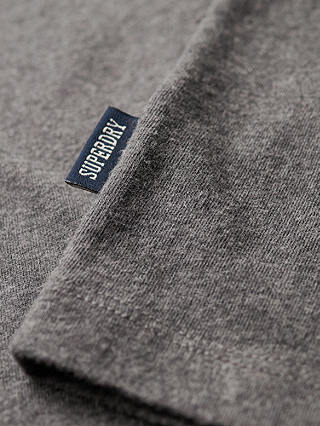 Superdry Organic Cotton Essential Logo Baseball T-Shirt, Charcoal Marl/Black