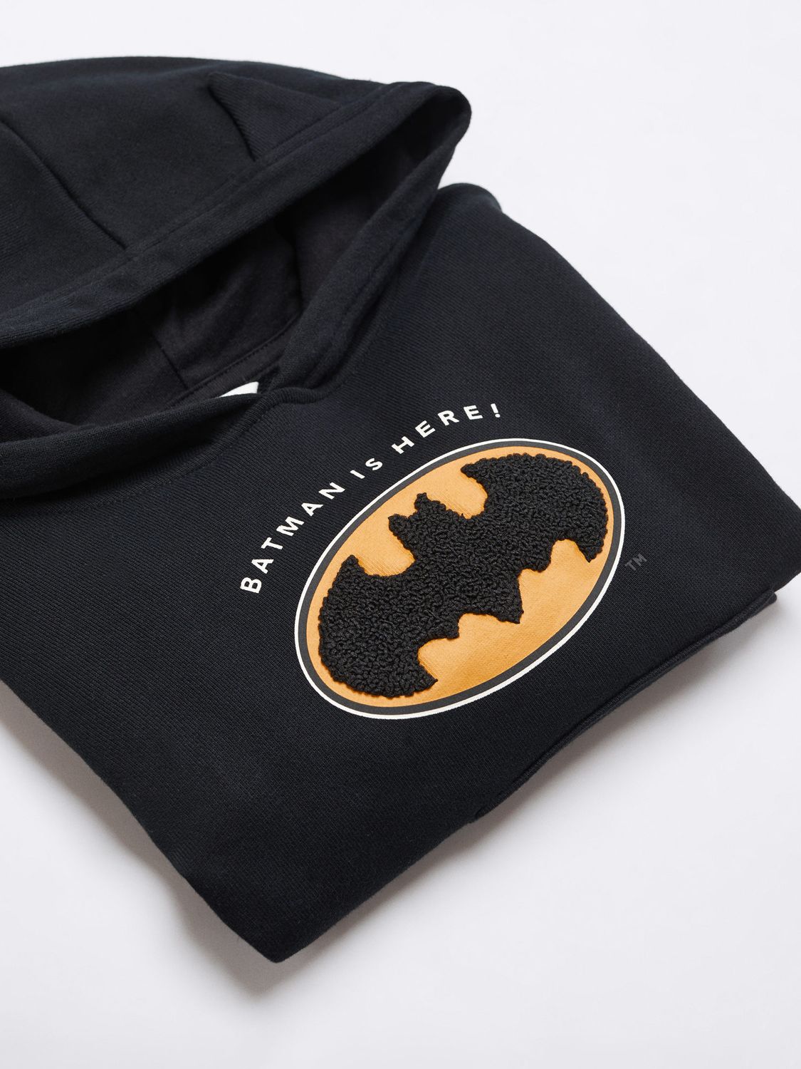 Buy Mango Baby Batman Logo Hooded Sweatshirt, Black Online at johnlewis.com