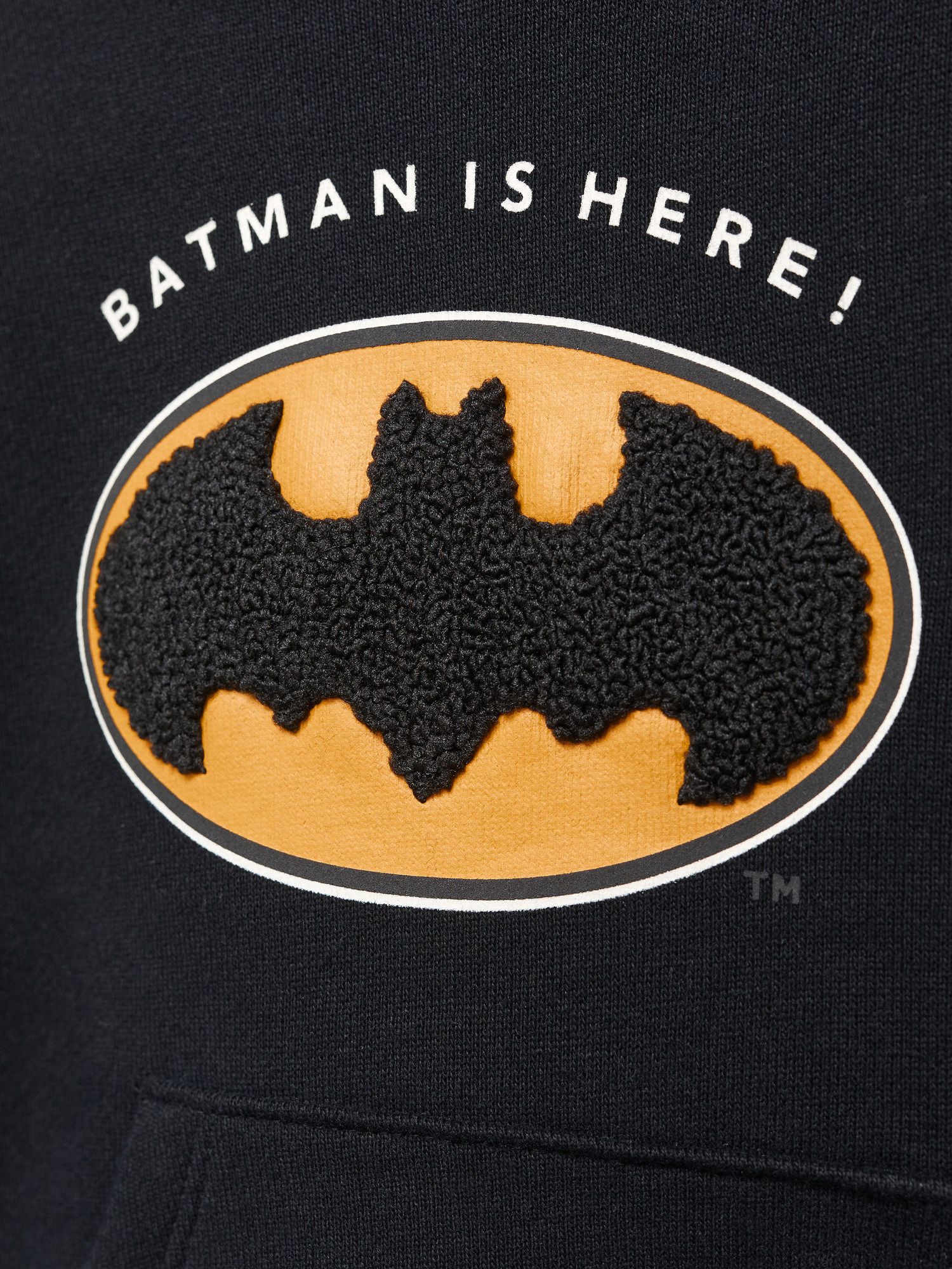 Buy Mango Baby Batman Logo Hooded Sweatshirt, Black Online at johnlewis.com