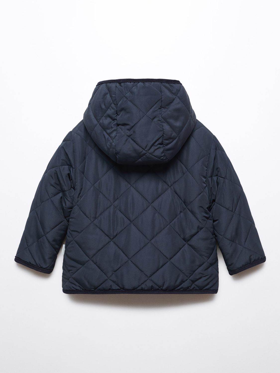 Mango Baby Husky Hooded Quilted Jacket, Navy, 12-18 months