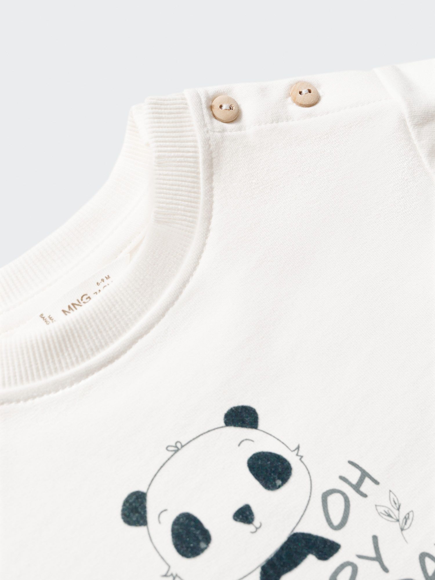 Mango Baby Panda Sweatshirt, Natural White at John Lewis & Partners