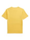 Ralph Lauren Kids' Cotton Signature Logo Short Sleeve T-Shirt, Chrome Yellow