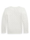 Polo Ralph Lauren Kids' Long Sleeve Cable Jumper, Deckwash White