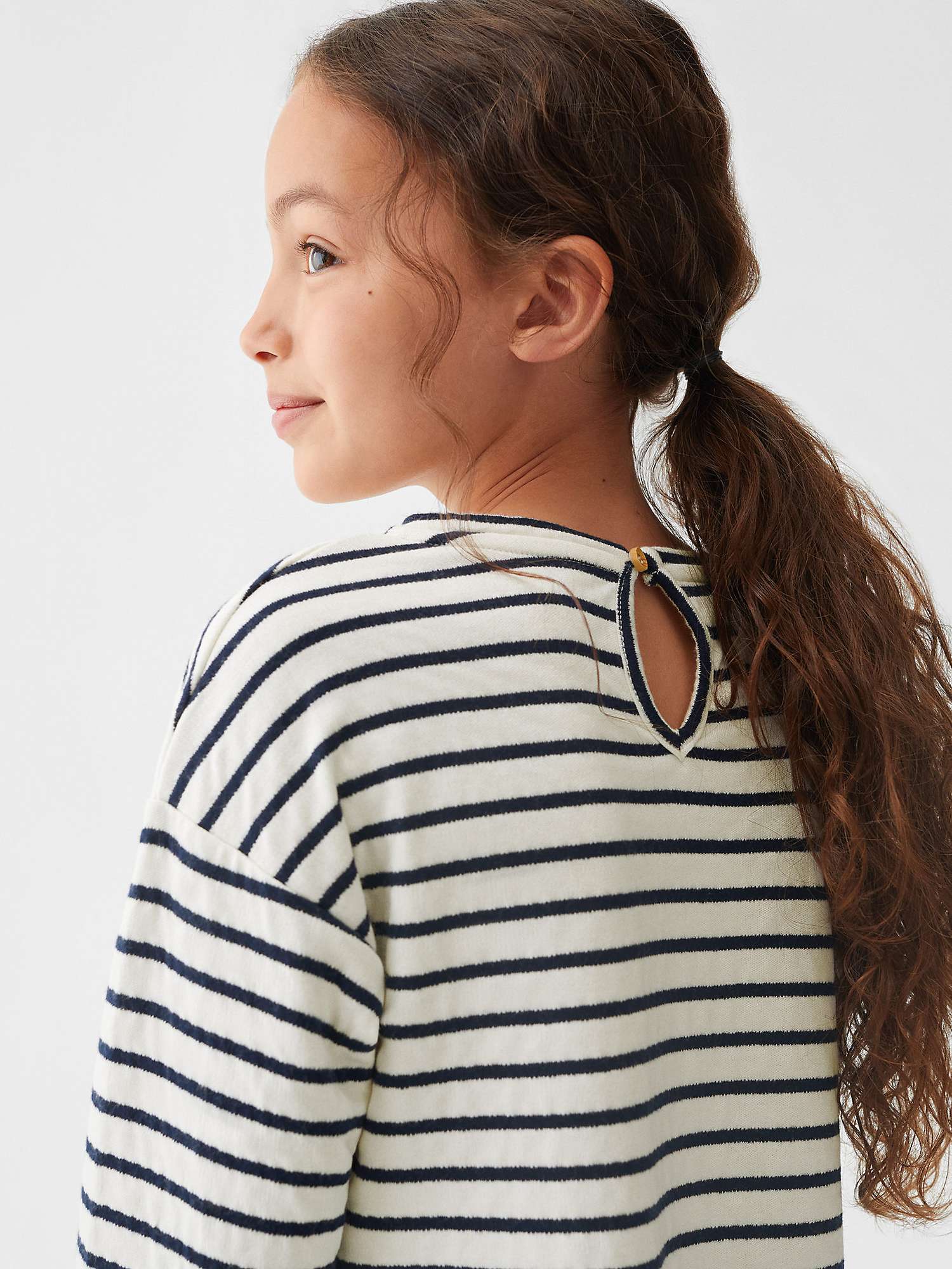 Buy Mango Kids' Stripe Long Sleeve Dress, Navy Online at johnlewis.com