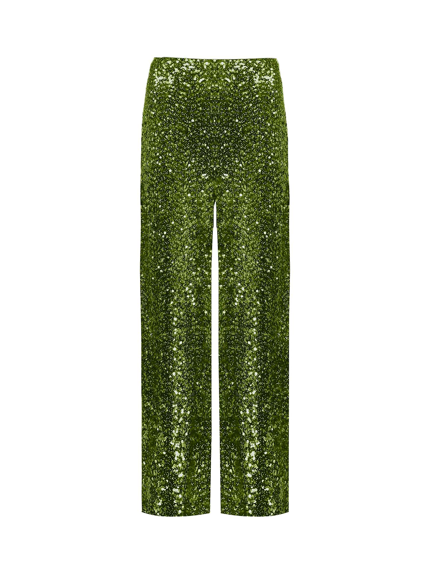 Buy Ro&Zo Petite Cluster Sequin Trousers, Green Online at johnlewis.com
