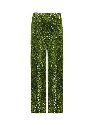 Ro&Zo Petite Cluster Sequin Trousers, Green