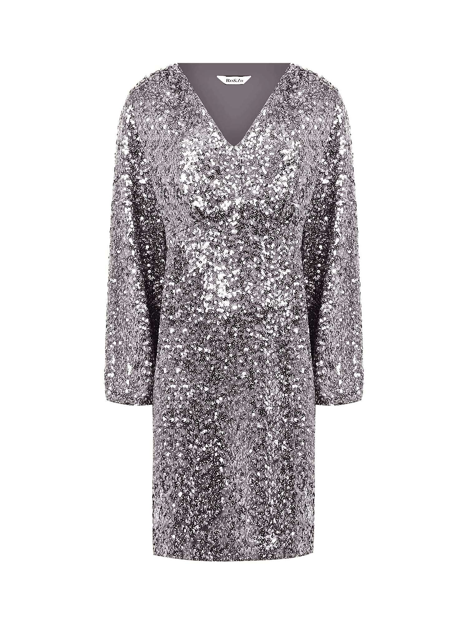Buy Ro&Zo Cluster Sequin Mini Dress, Pewter Online at johnlewis.com