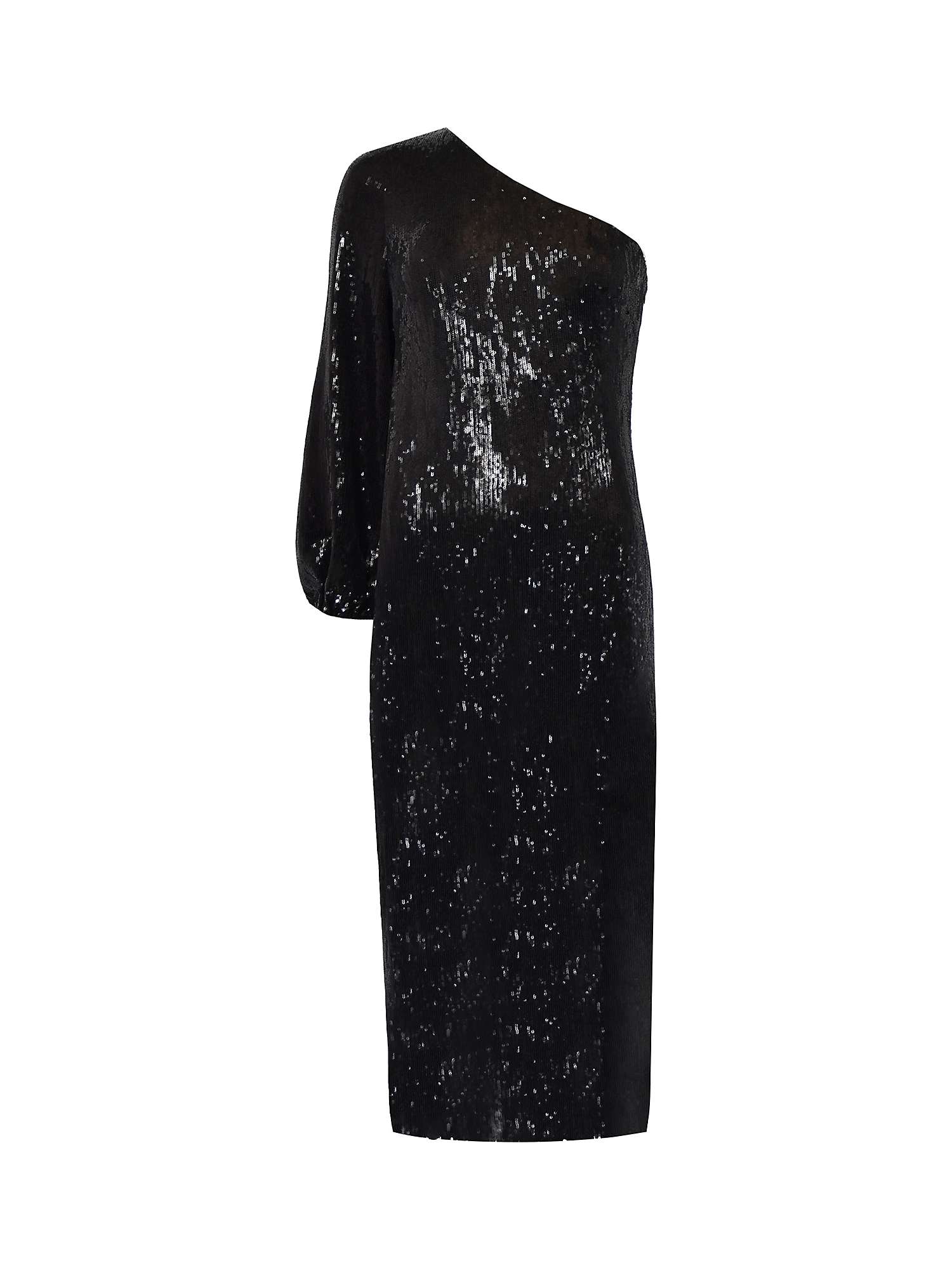 Buy Ro&Zo Selena Sequin One Shoulder Midi Dress, Black Online at johnlewis.com