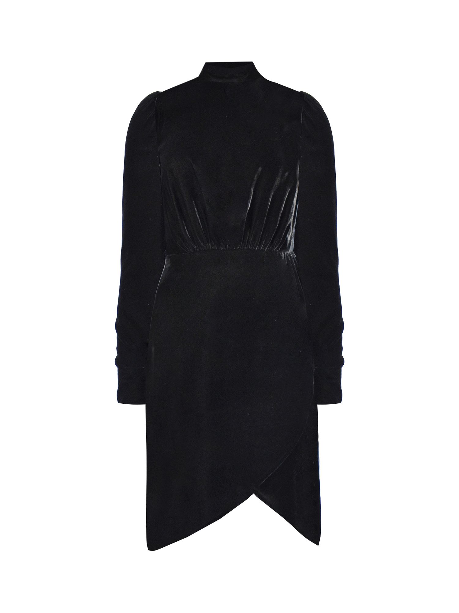 Buy Ro&Zo Petite Velvet High Neck Mini Dress, Black Online at johnlewis.com