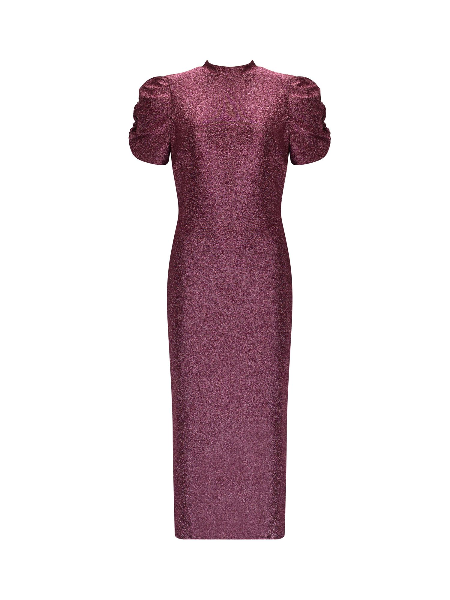 Ro&Zo Sparkle Jersey High Neck Midi Dress, Pink, 12