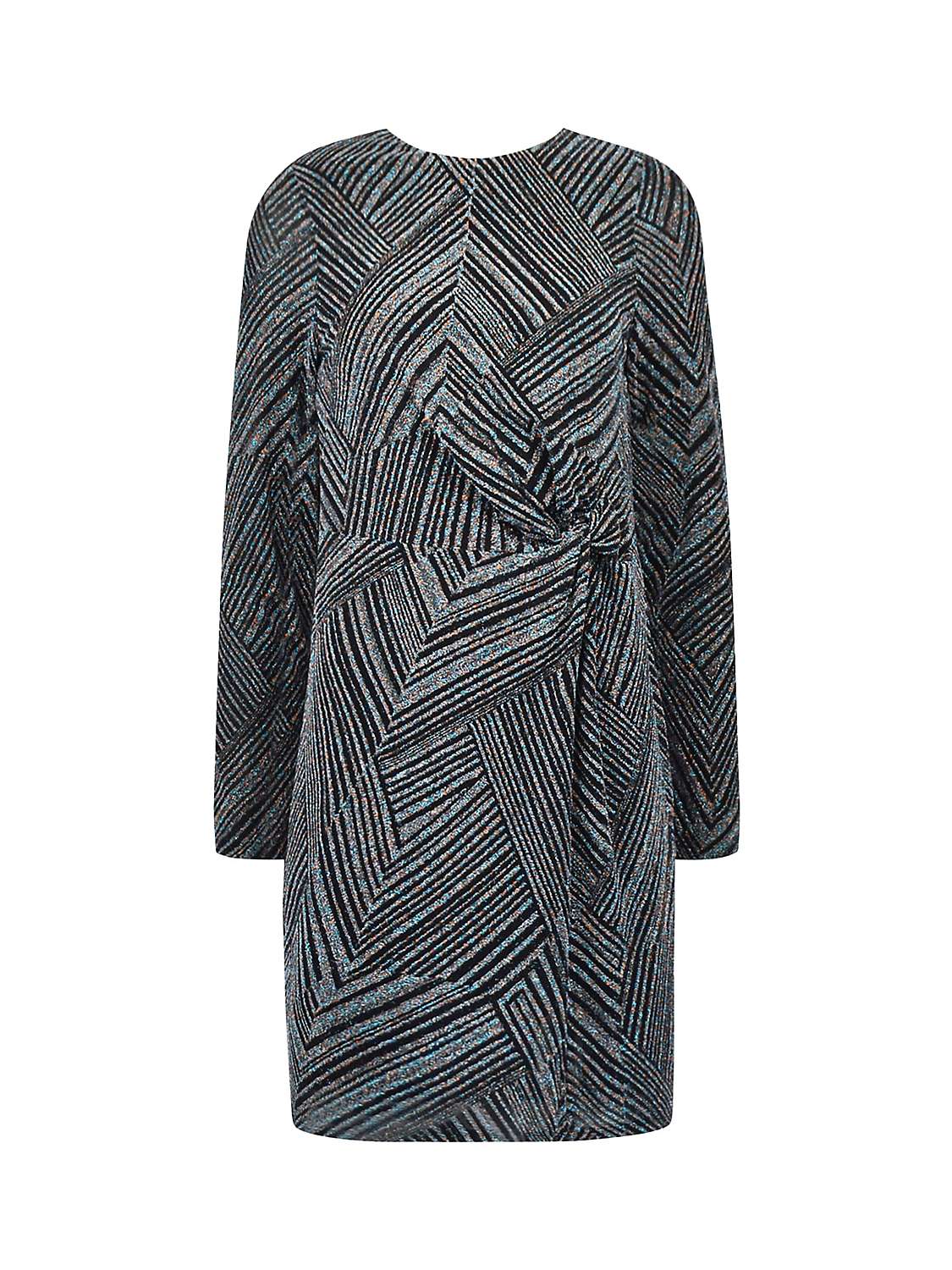 Buy Ro&Zo Petite Disco Jersey Side Twist Mini Dress, Black/Multi Online at johnlewis.com