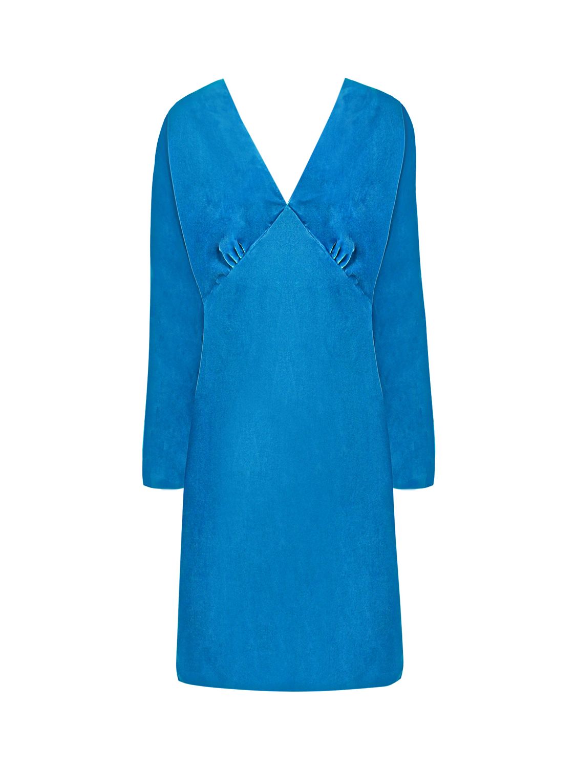 Ro&Zo Velvet Plunge Neck Mini Dress, Blue at John Lewis & Partners