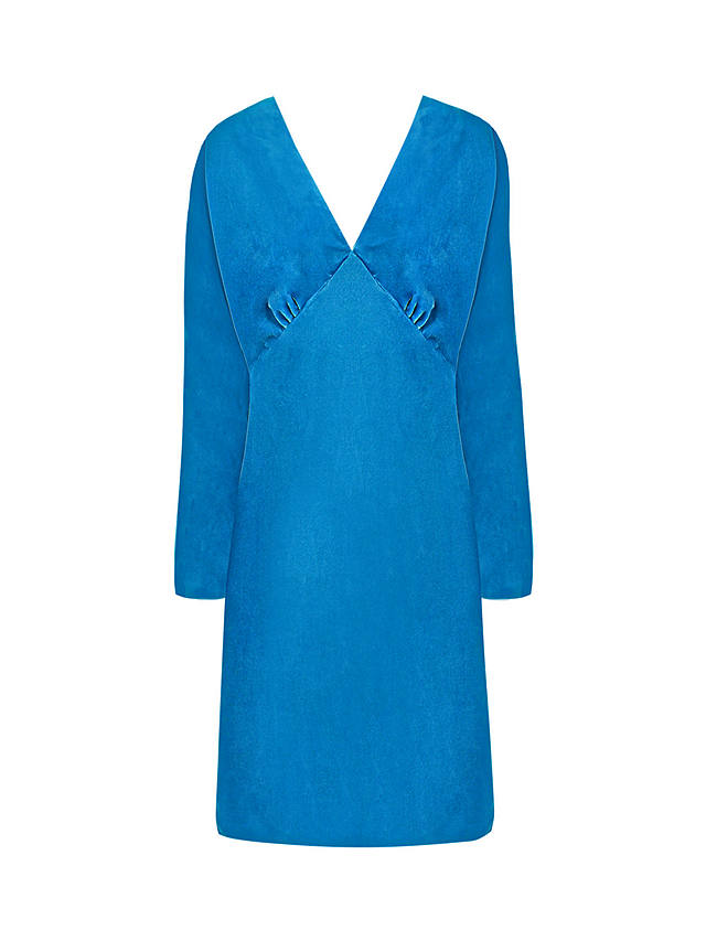 Ro&Zo Velvet Plunge Neck Mini Dress, Blue
