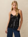 Ro&Zo Liquid Sequin Cami Top, Black, Black