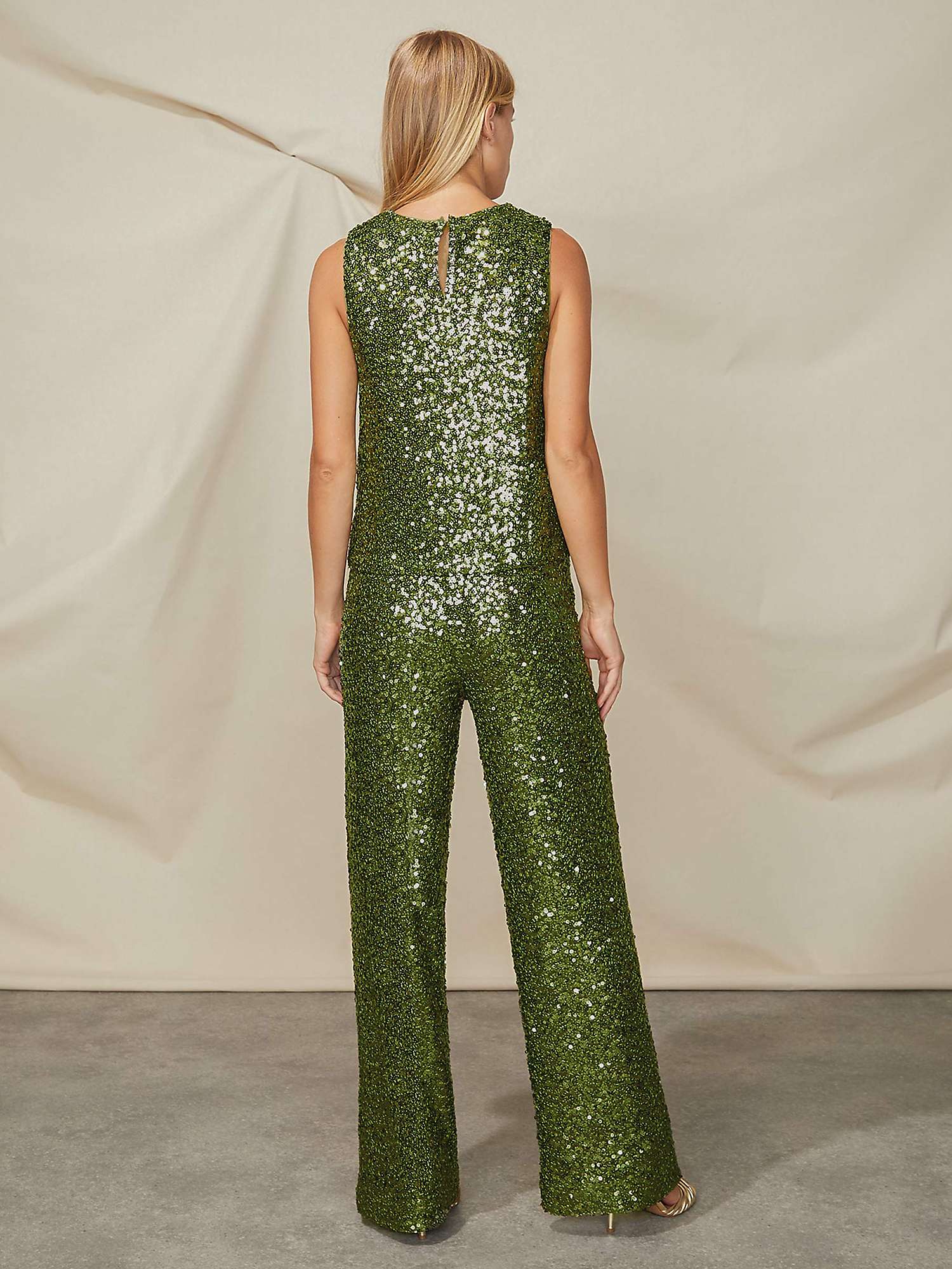 Buy Ro&Zo Cluster Sequin Trousers, Green Online at johnlewis.com