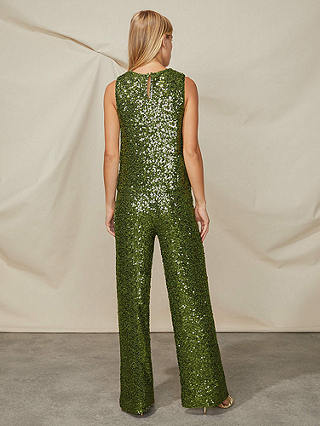 Ro&Zo Cluster Sequin Trousers, Green