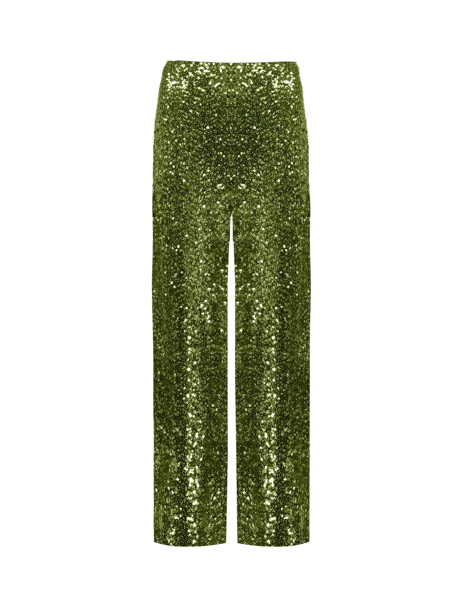 Ro&Zo Cluster Sequin Trousers, Green at John Lewis & Partners